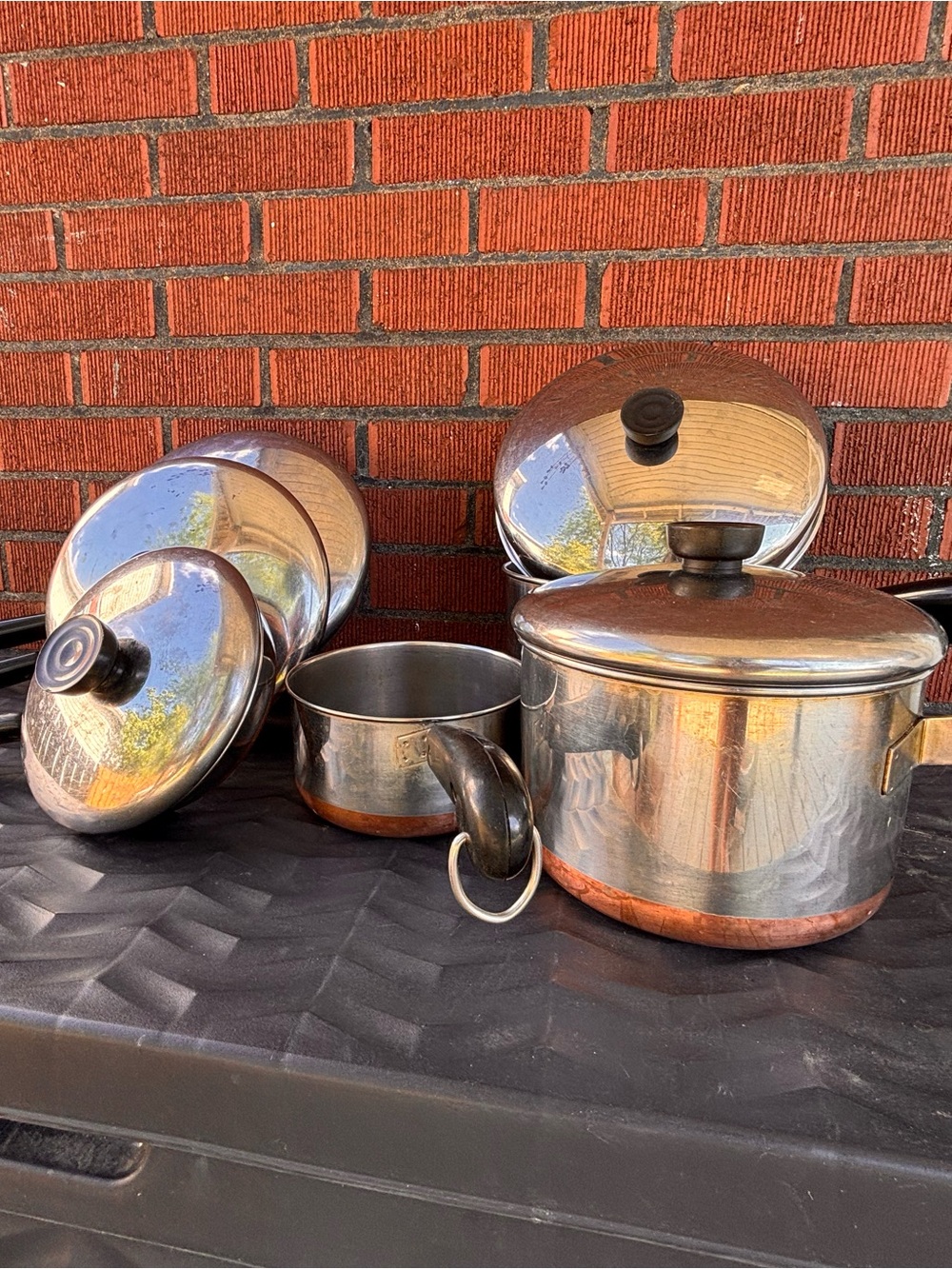 Revere Ware copper bottom 6 pan set with 5 lids
